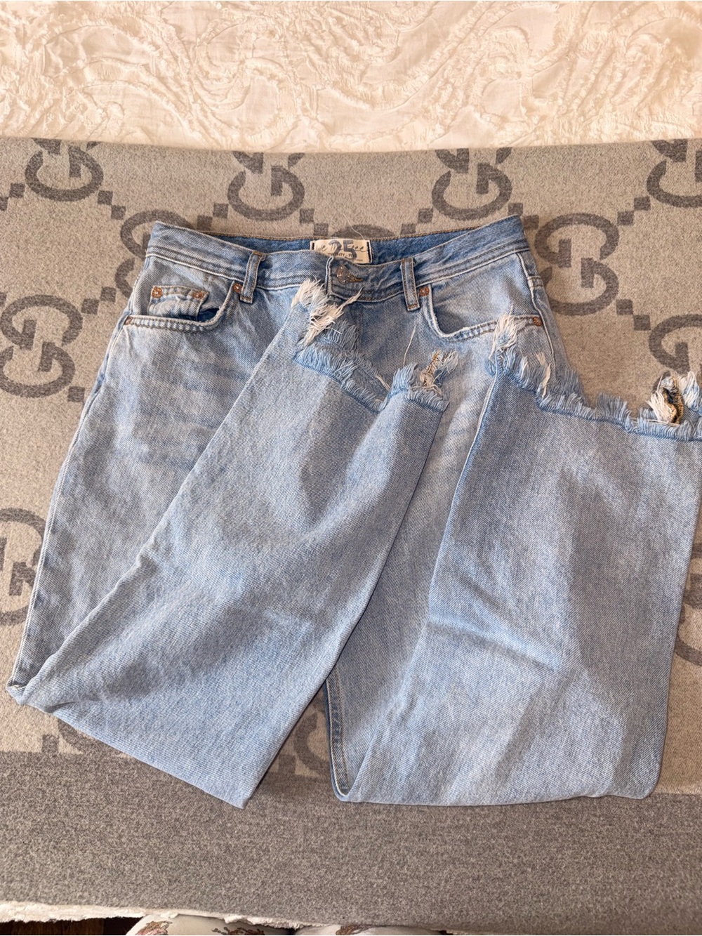 Free People We the Free Light Blue Straight-Leg Jeans - Picture 3 of 11
